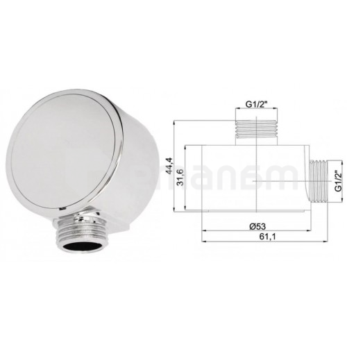 შხაპის ფარული მონტაჟის სისტემა Rubineta 625014 Kubo-1F-Uno (6в1)