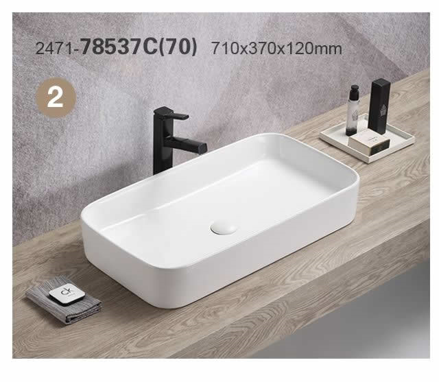 ხელსაბანი დასადგამი Pate Square 78537C(70) Glossy თეთრი