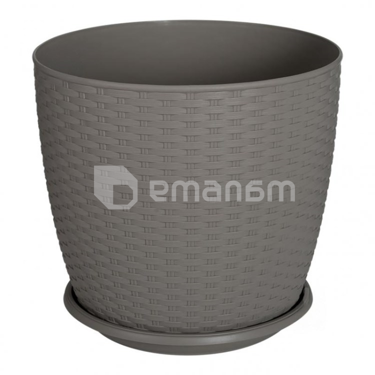 ქოთანი პლასტმასის სადგამით Aleana Rotang 30x27,5სმ კაკაო