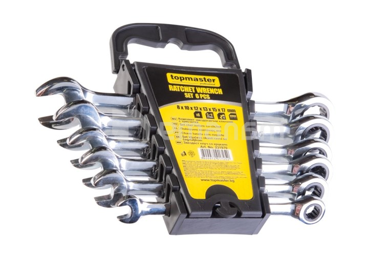 გასაღები კომბინირებული ჭრიალათი Topmaster 231970 8-17 მმ 6 ც