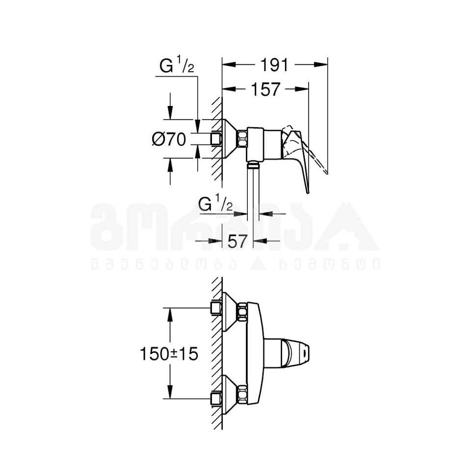 საშხაპეს შემრევი Bauflow 23755000