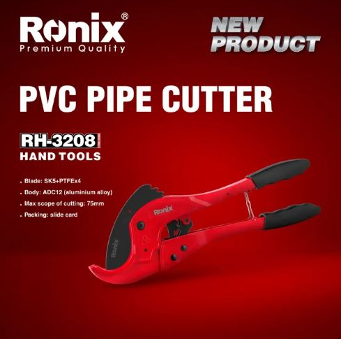 პლასტმასის მილის საჭრელი მაკრატელი Ronix RH-3208, 75მმ