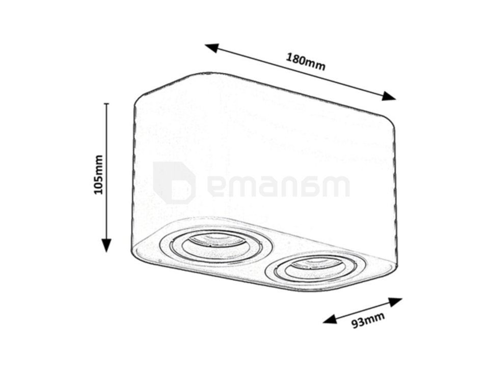 დაუნლაითი Rabalux Kobald 2 GU10 h105 რეგულირებადი შავი 2053