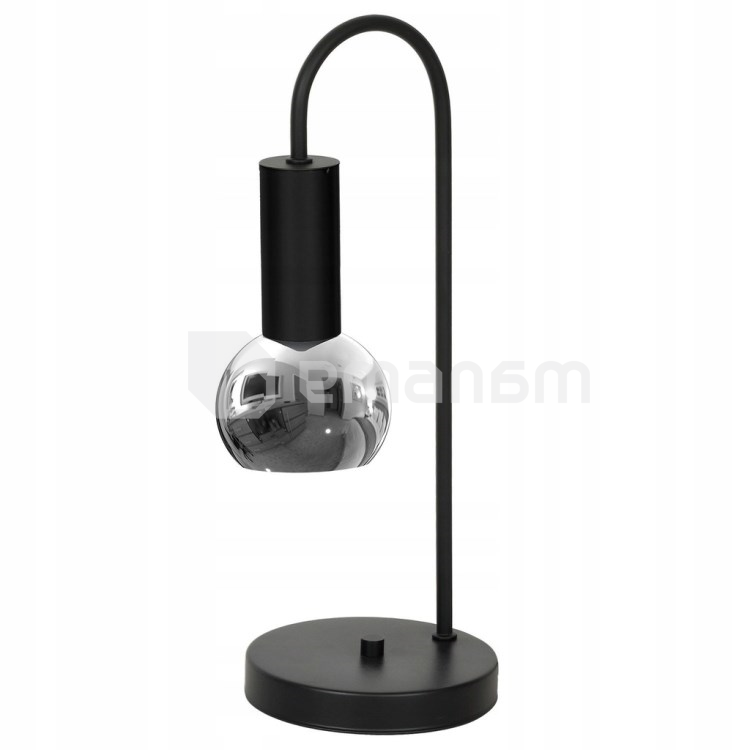 მაგიდის სანათი Luminex Melis ლითონი შავი მინა ქრომი 3631