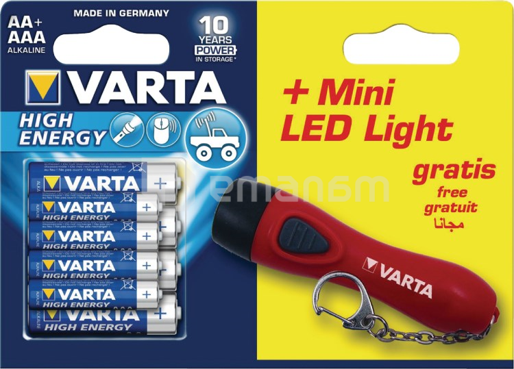 ელემენტი VARTA 4xAA/4xAAA + LED ფარანი
