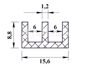 ალუმინის ш-ს მაგვარი PilotPro 100x15.6x1.2 სმ (1.0მ)