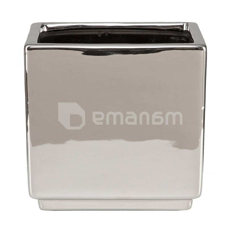 ქოთანი კერამიკული ყვავილის Scheurich 994/13 COVER-POT 6T.MIRROR SILVER