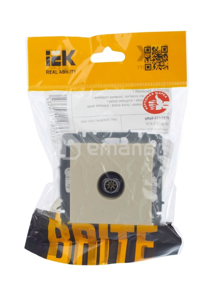 როზეტი IEK TV BRITE RTV11-0-BrKr ბეჟი