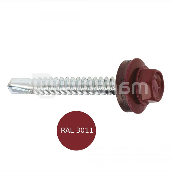 სახურავის ჭანჭიკი Wkret-met WF-48025-RAL 3011 250ც
