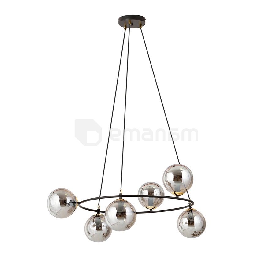 ჭაღი EMIBIG AZURA 6 E14 Ø750 h1000 შავი გრაფიტი 1294/6