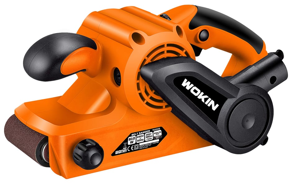 ლენტური სახეხი მანქანა Wokin 783008, 810W, Belt Sander, Black/Orange