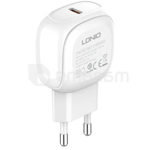 დამტენი LDNIO A1206C 27W Type-C to Lightning კაბელი