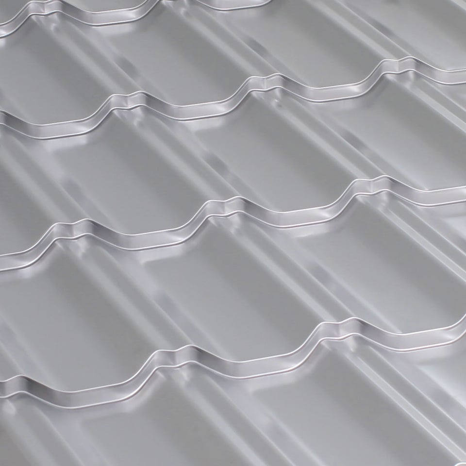 მეტალოკრამიტი ფერადი თუნუქის სახურავი 0.4X1200 პრიალა RAL9006 NOVA