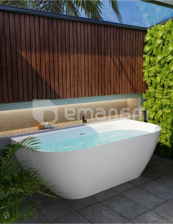 ხელოვნური ქვის აბაზანა Vayer SCORPIUS WHITE 168,5x82 სმ