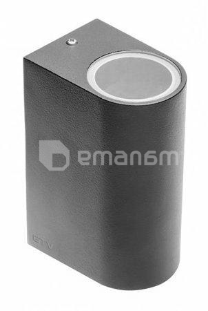 ფასადის სანათი GTV TIAGO შავი მრგვალი GU10 MAX 2 35W IP54 AC220-240V