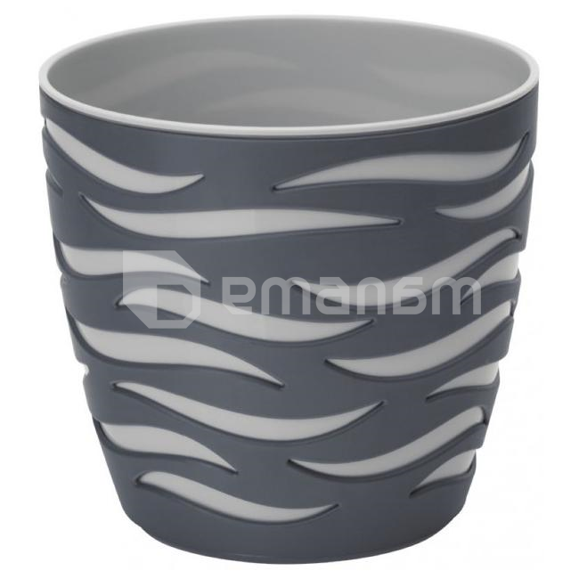 პლასტმასის ქოთანი ყვავილებისთვის FORM PLASTIC Sahara Duo 4400-014+040W Ø14 ანტრაციტი + ნაცრისფერი ჩა