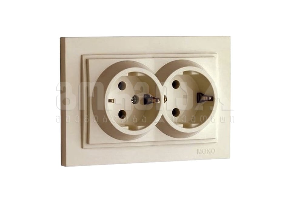 როზეტი ორიანი დამიწებით DESPINA cream - 102-170004-120