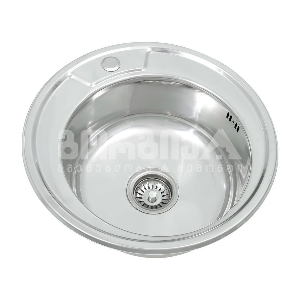 სამზარეულოს ნიჟარა მრგვალი+სიფონი 490*170*0.6 მმ პრიალა LONG