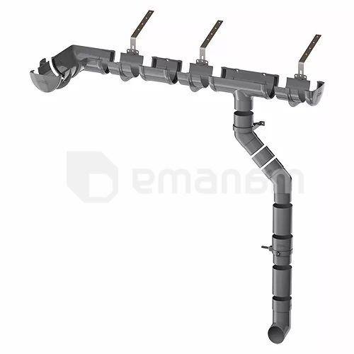 გადამღვრელი მილი Technonicol 125/82 PVC ნაცრისფერი