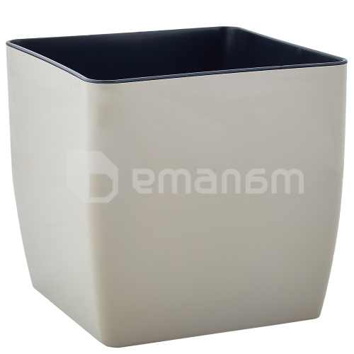 ქოთანი პლასტმასის Aleana Kvadro დაბალი 27*27*26სმ. კაკაო