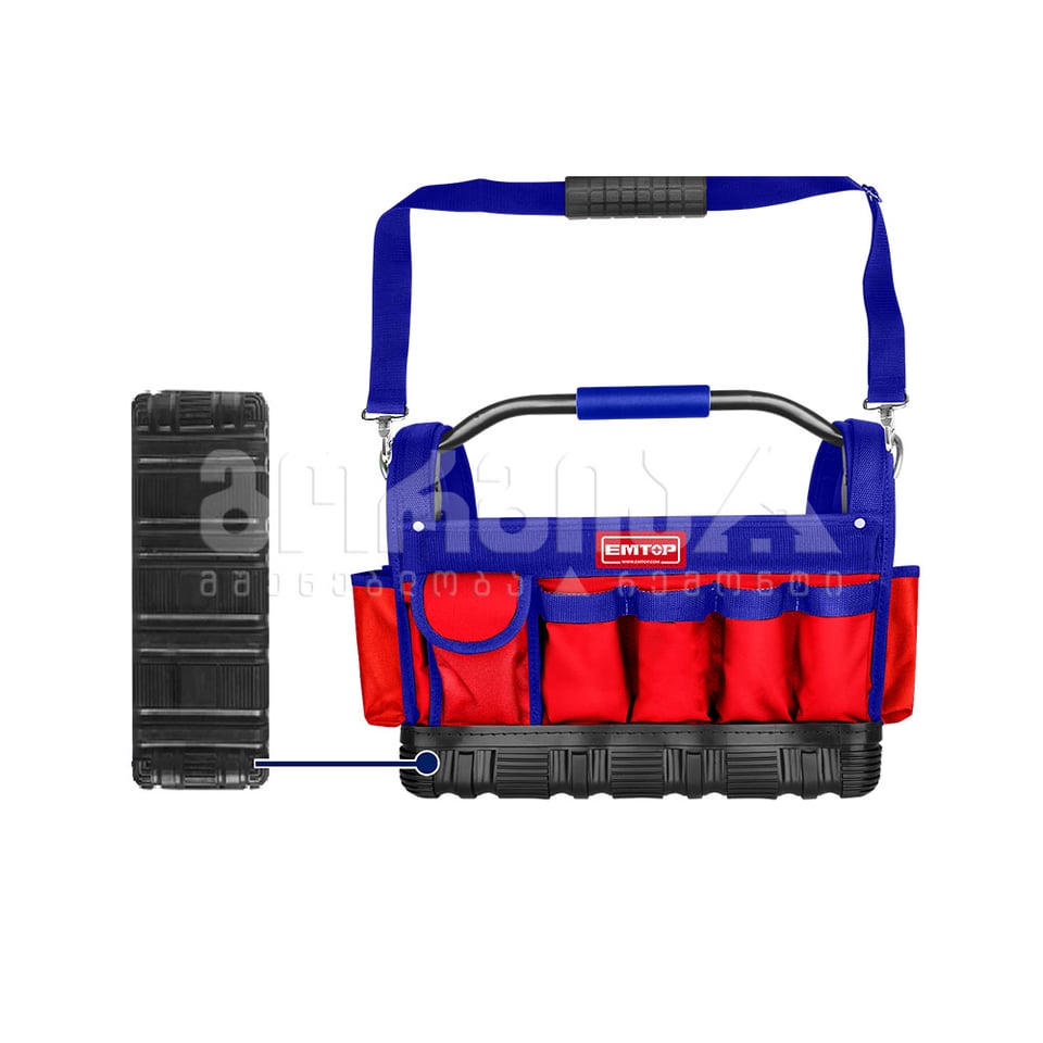 ხელსაწყოს ჩანთა 21 ჯიბე პლას.ძირით 16" 20კგ Emtop-ETBG38163