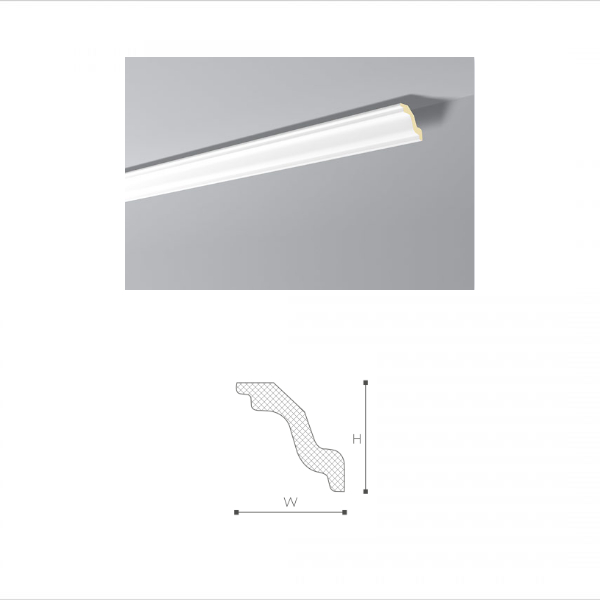 პოლიურეთანის ჭერის კარნიზი AL19 ALLEGRO