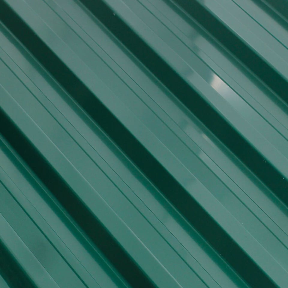 პროფილირებული ფერადი თუნუქის სახურავი 0.35X1090 პრიალა RAL6005 NOVA