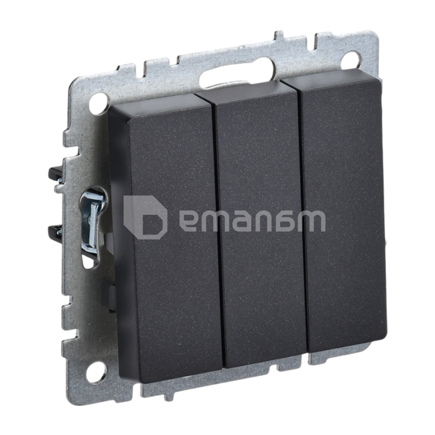 ჩამრთველი IEK BRITE 3 10A VC10-3-0-BrB შავი