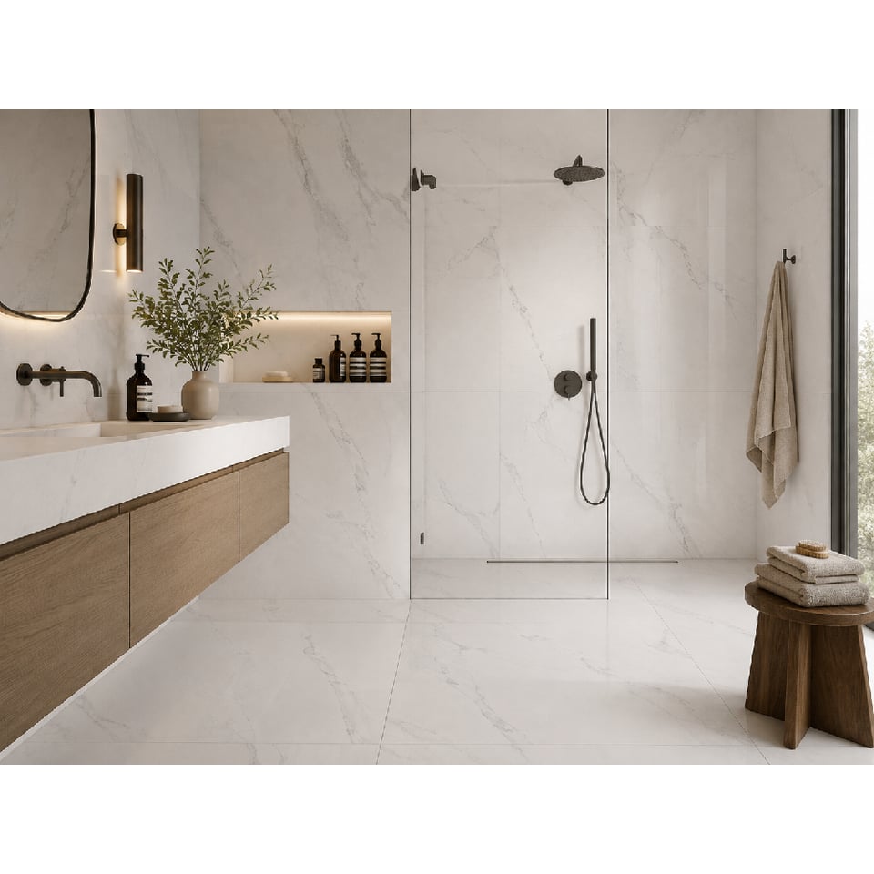 კერამოგრანიტი ARGENTA CARRARA WHITE SHINE RC 60x60 სმ