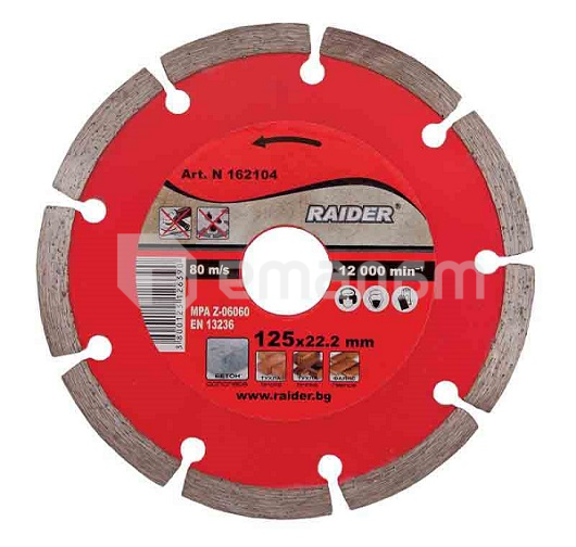 ალმასის დისკი Raider RD-DD02 125X22.2 მმ მშრალი ჭრა