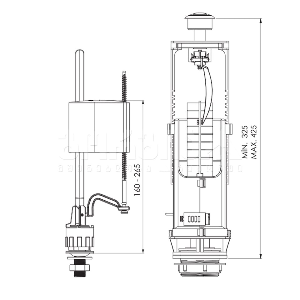 ჩამრეცხი მექანიზმი- 3/6 lt  (121) NKP