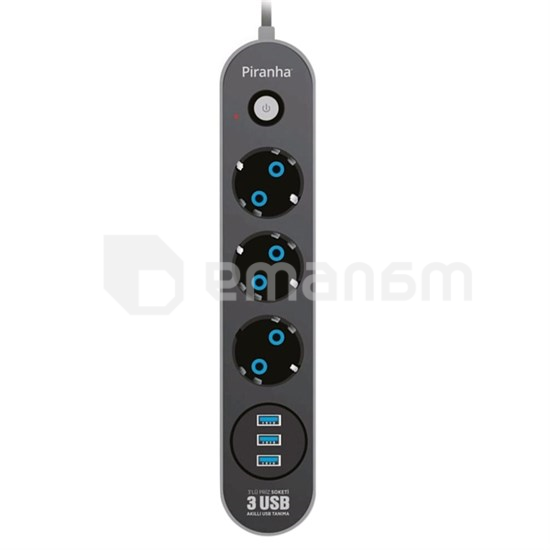 ქსელის დამცავი Piranha 3xUSB