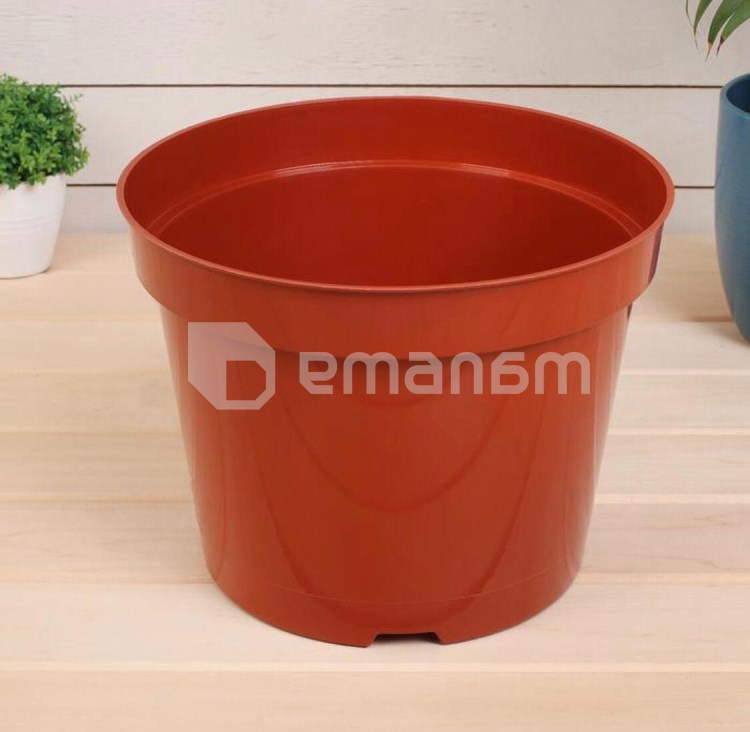 პლასტმასის ქოთანი 19x15 (ტერაკოტა) სადრენაჟო სისტემით