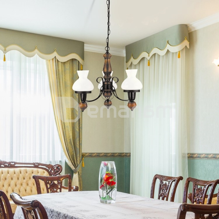 ჭარი Rabalux PETRONEL 3 Е27 ლითონი ხე შავი 7078