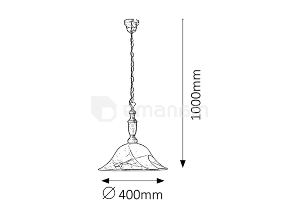 საკიდი Rabalux Rustic 3 1 Е27 Ø400 7099 h1000 ბრინჯაოსფერი ყავისფერი