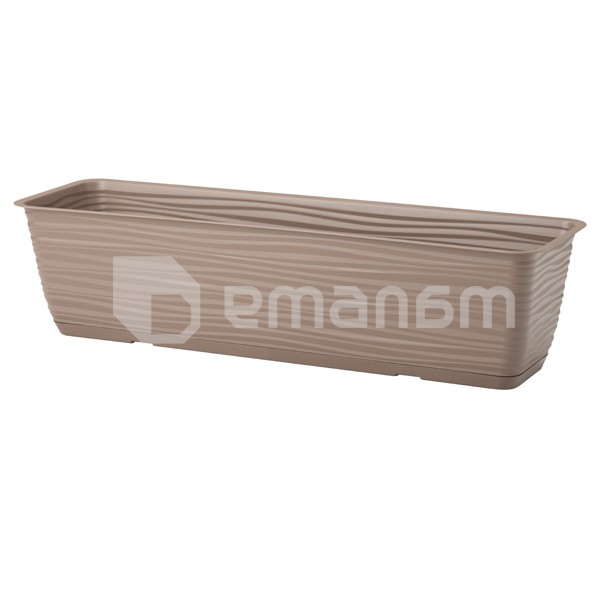 ქოთანი ყვავილის Form-Plastic Sahara box with saucer 60 taupe