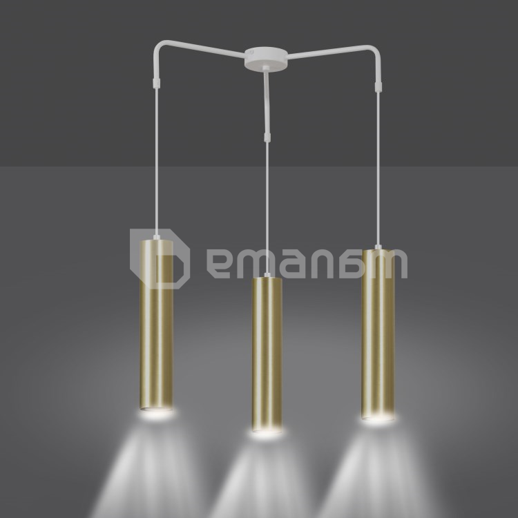 საკიდი EMIBIG Goldi Premium 3 GU10 3x MAX 30W თეთრი ოქროსფერი