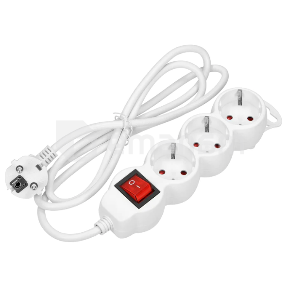 დამაგრძელებელი VIRONE 3 5მ 3 1.5მმ² Schuko ამომრთველი თეთრი