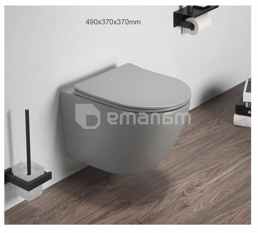 დასაკიდი უნიტაზი Pate B2342MH Rimless Matt Cement ნაცრისფერი