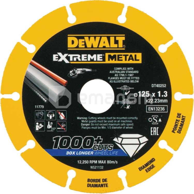 ალმასის დისკი ლითონისთვის DeWalt DT40252-QZ 125 მმ