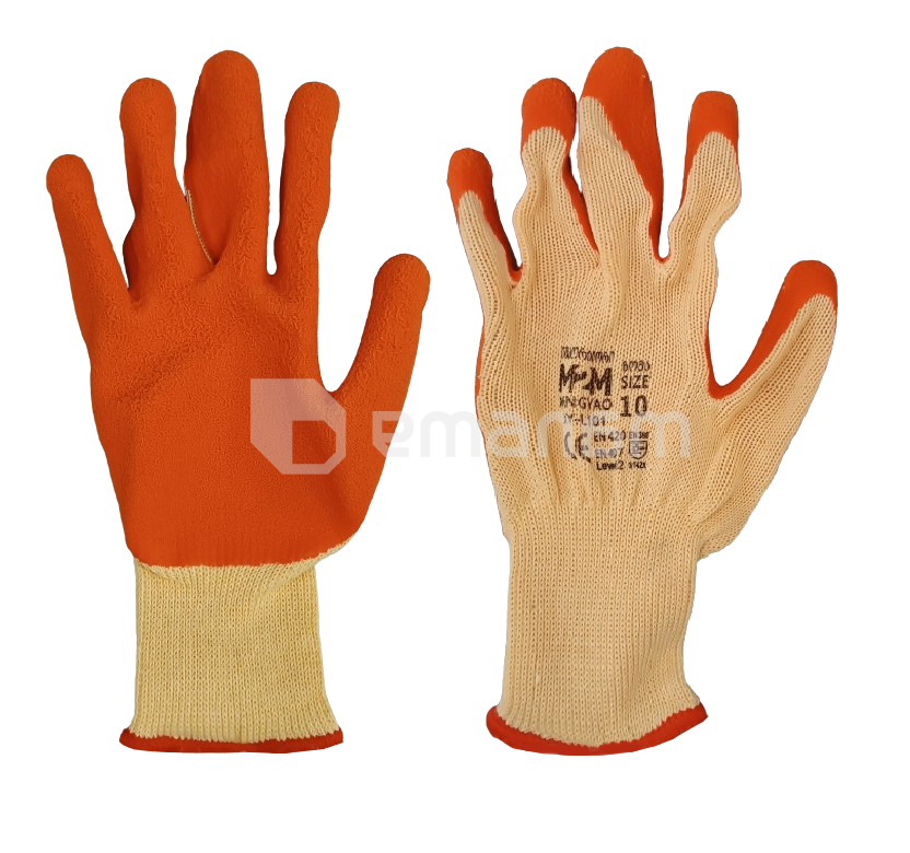 ხელთათმანი ლატექსით დაფარული M2M P-XY-L101 S10