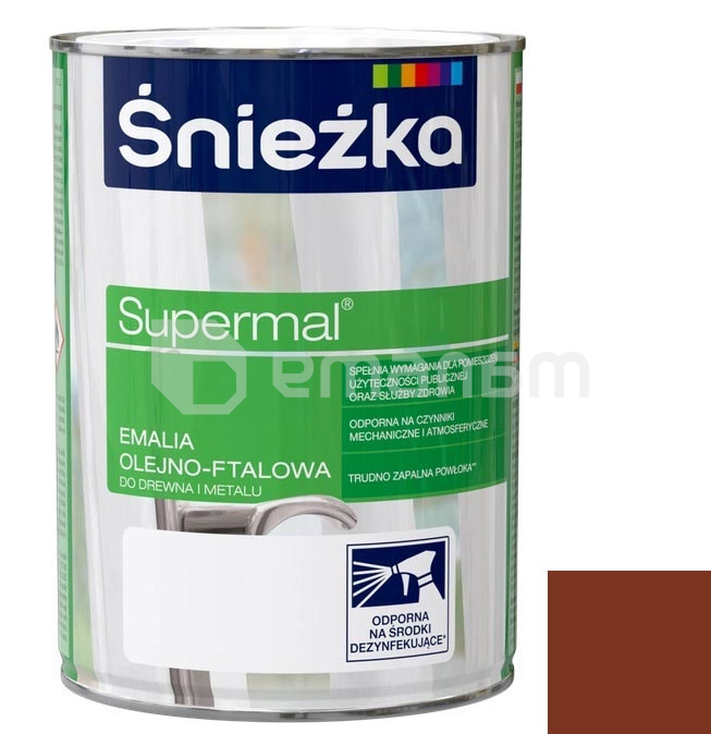 ემალი ზეთოვან-ფთალური Sniezka Supermal 800 მლ პრიალა კაკალი საშუალო