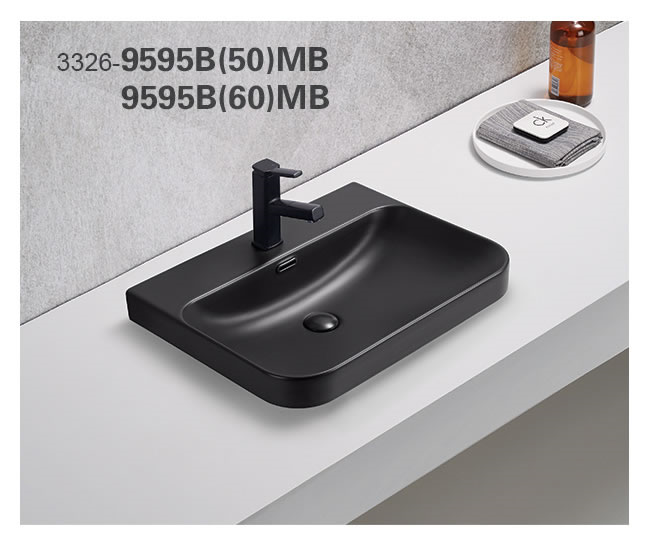 ხელსაბანი ავეჯისათვის Pate 9595B(50)MB Matt შავი
