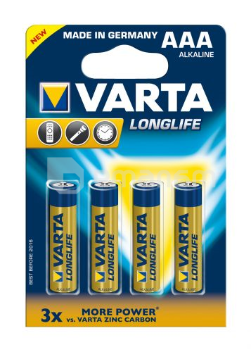 ელემენტი VARTA Alkaline Long Life AAA 1.5 V 4 ც