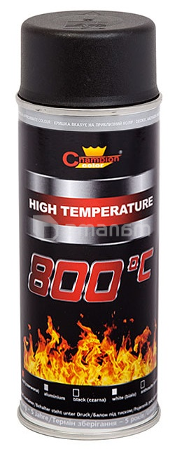 სპრეი ცეცხლგამძლე Champion High Temperature RAL 9011 400 მლ შავი