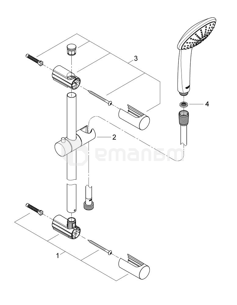 საშხაპე სისტემა Grohe VITALIO JOY 110 Mono 600/ 27322000