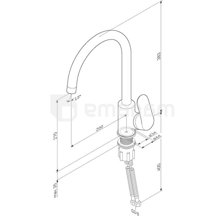 სამზარეულოს ონკანი AM.PM Like F8007100 ქრომირებული