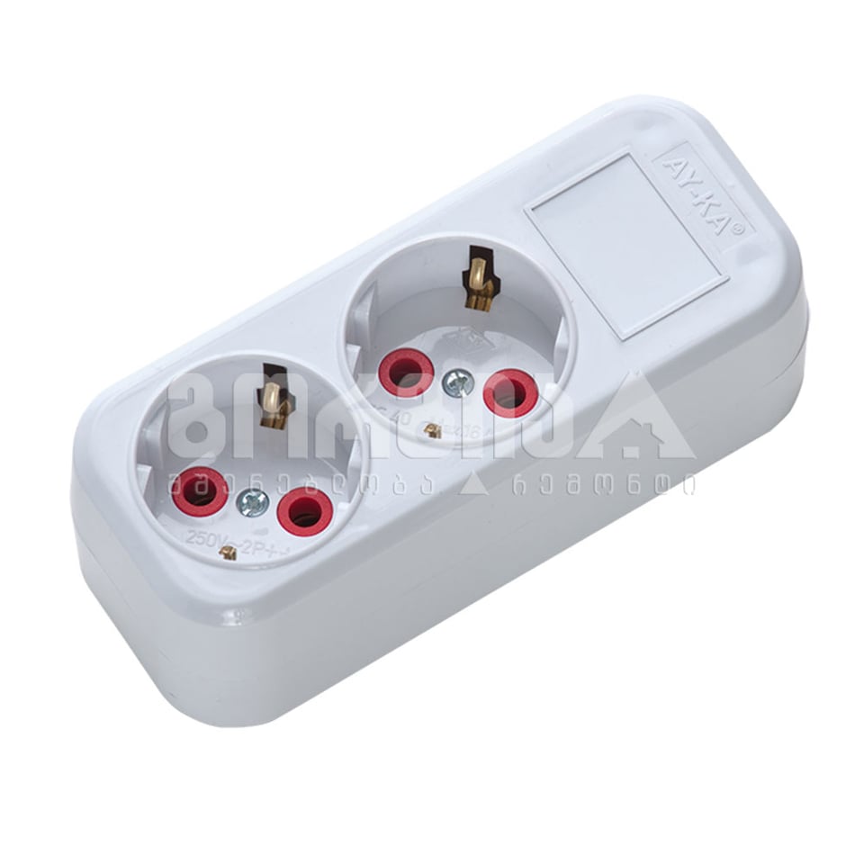 უსადენო დამაგრძელებელი ორიანი დამიწებით - AY-KA