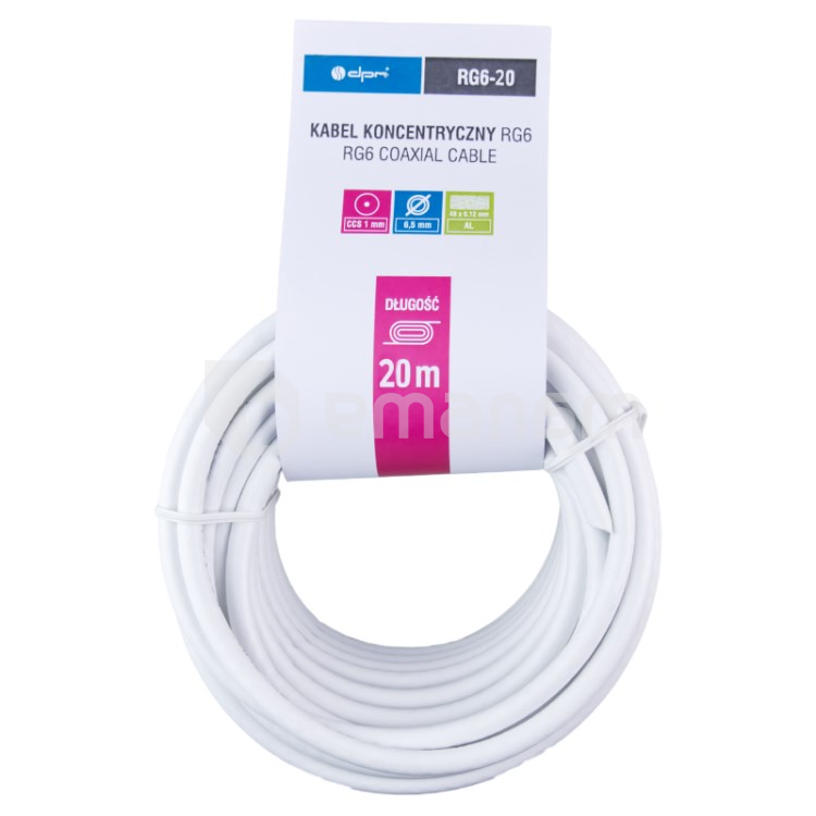 კოაქსიალური კაბელი DPM RG6 20მ