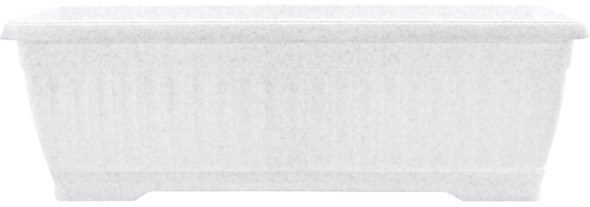 აივნის პლასტმასის ქოთანი დასადგამით ტერრა 100*19 (თეთრი ფლოკი)